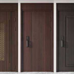 新中式单开门3D模型下载